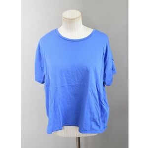 Eileen Fisher T-Shirt Small Blue Organic Cotton Boxy Crew Neck Women Basic Tee